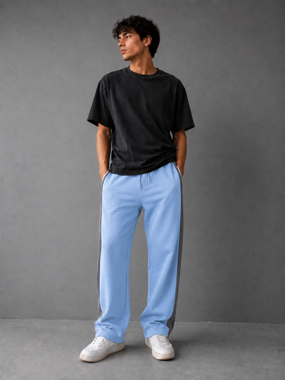 Pantalón Combinado - Azul Claro Gris Oscuro - azul-claro-gris-oscuro-1.png