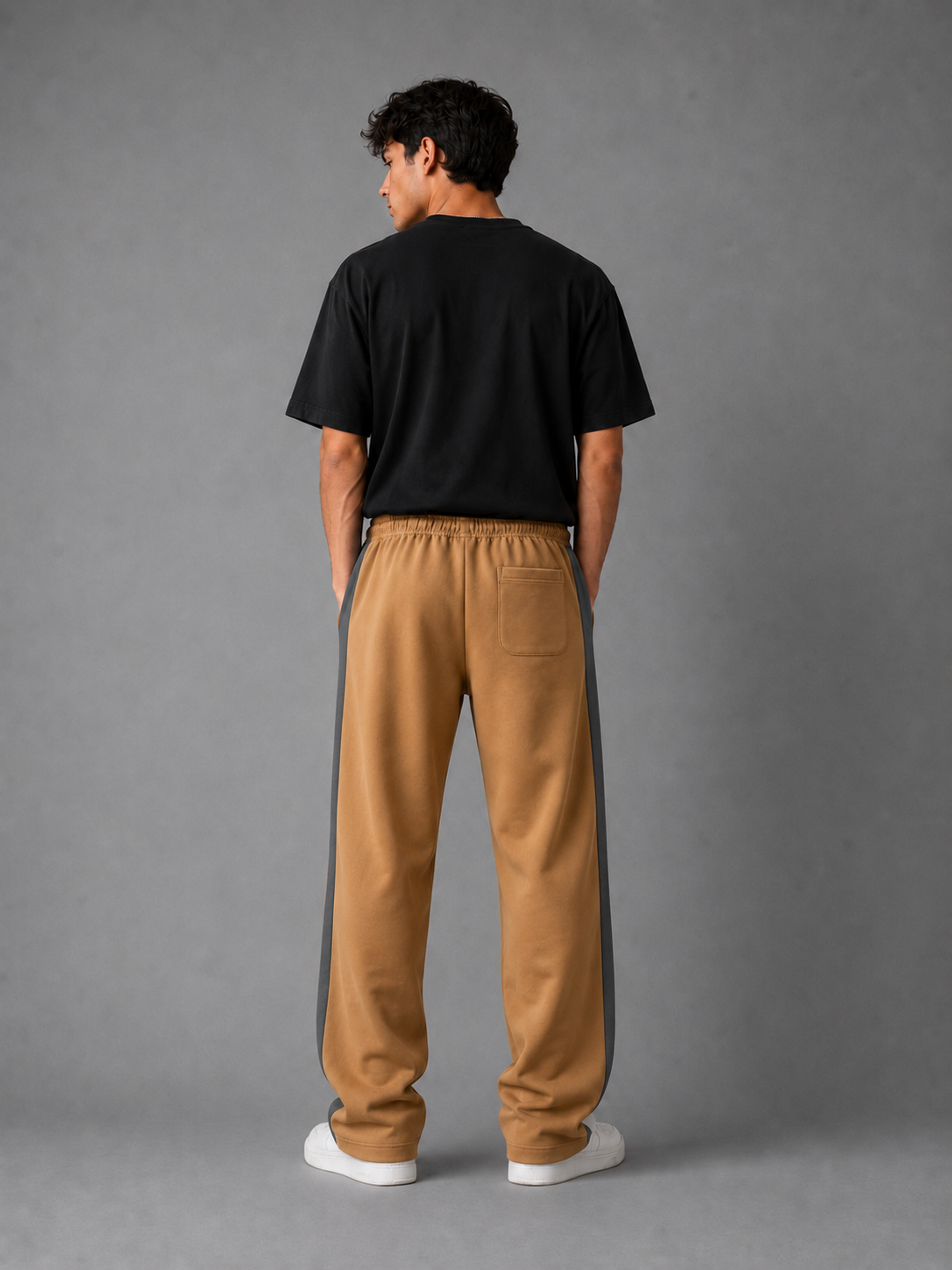 Pantalón Combinado - Beige Gris Oscuro - beige-gris-oscuro-2.png