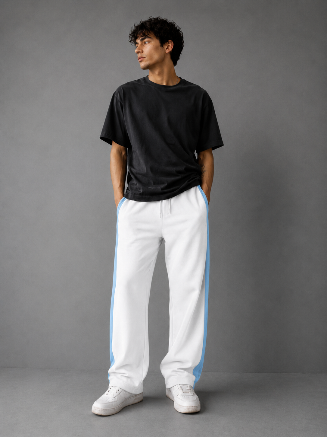 Pantalón Combinado - Blanco Azul Claro - blanco-azul-claro-1.png