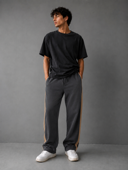 Pantalón Combinado - Gris Oscuro Beige - gris-oscuro-beige-1.png