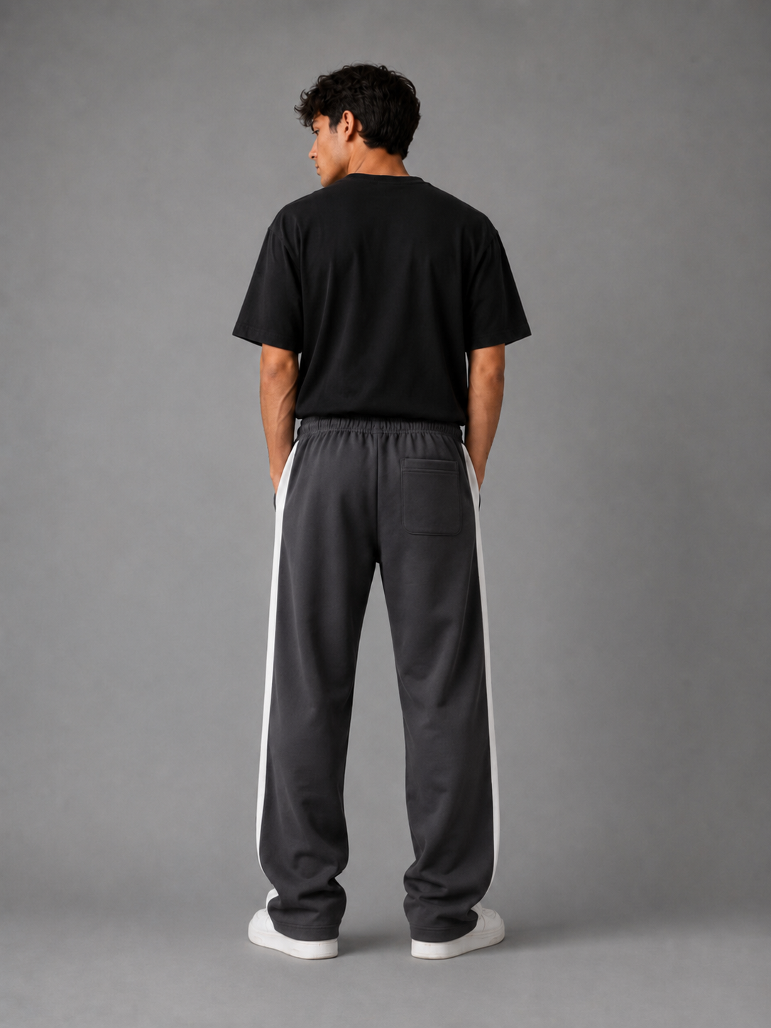 Pantalón Combinado - Gris Oscuro Blanco - gris-oscuro-blanco-2.png
